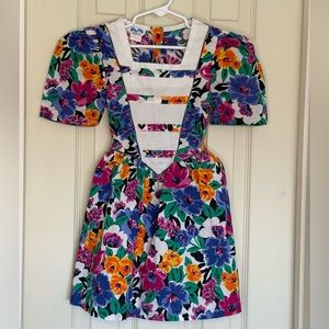Vintage Colorful Girl’s Unique Short Sleeve Dress Size 7 100% Cotton USA Made